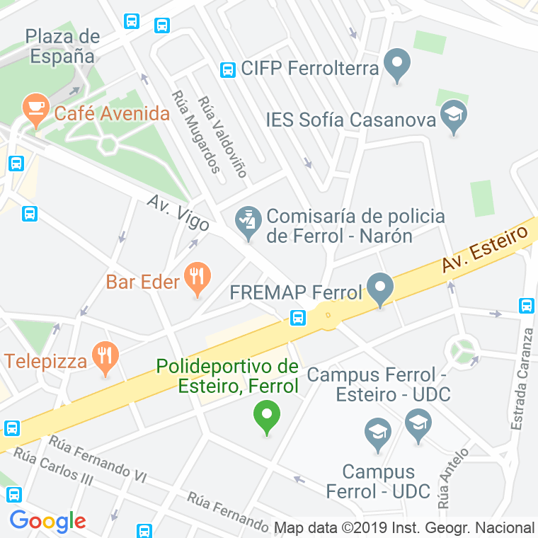 Código Postal calle Vigo, travesia en Ferrol