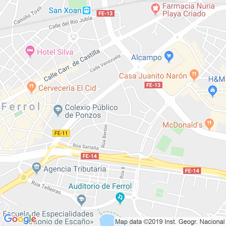 Código Postal calle Berton, lugar en Ferrol