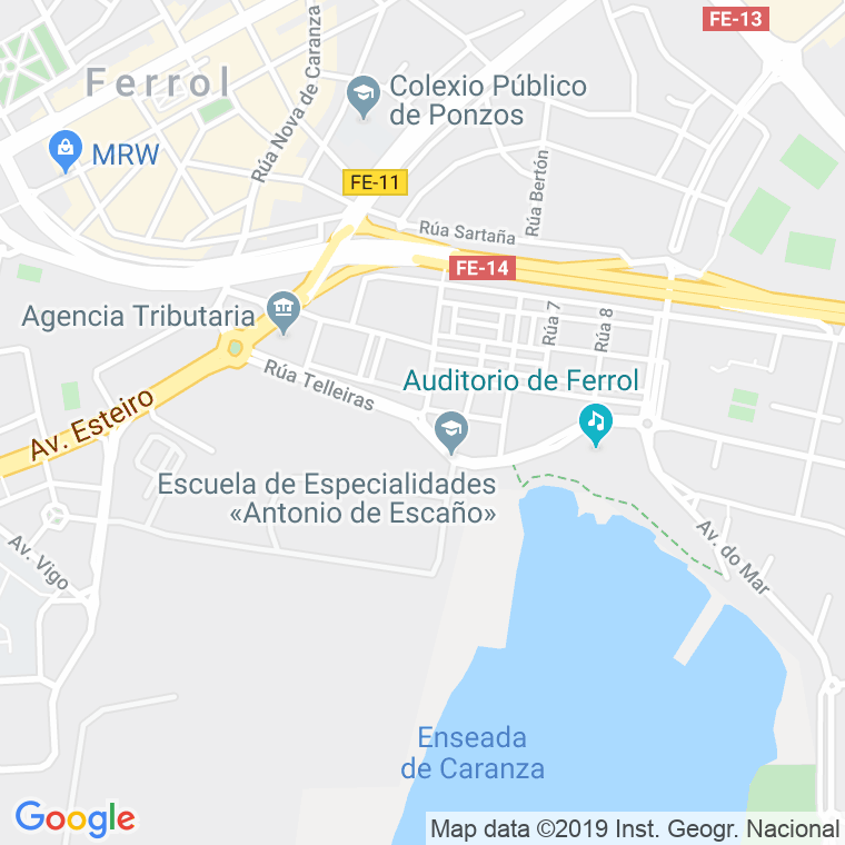 Código Postal calle Telleiras en Ferrol