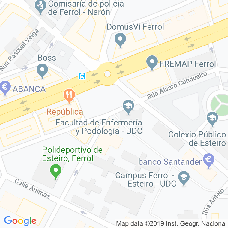 Código Postal calle Codigo Universidade De Ferrol en Ferrol