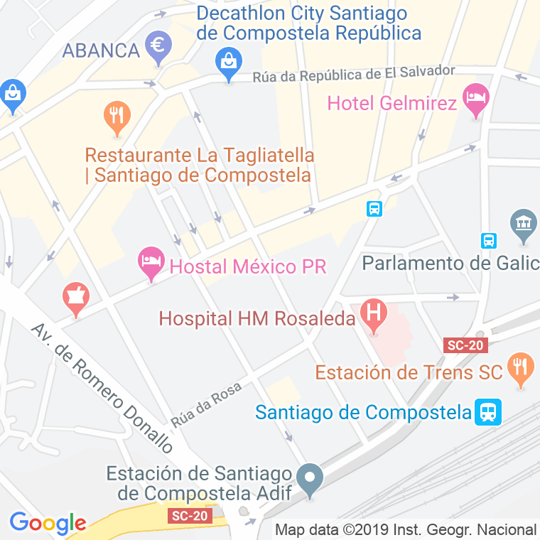 Código Postal calle San Pedro De Mezonzo en Santiago de Compostela