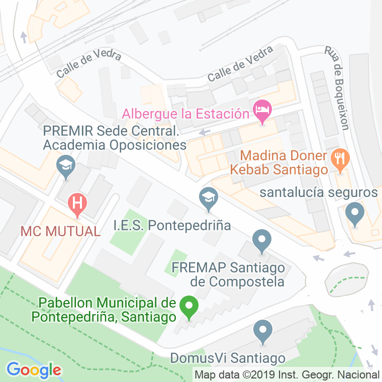 Código Postal calle Amor Ruibal, De en Santiago de Compostela