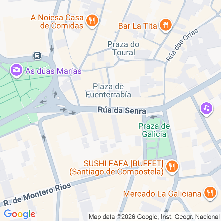 Código postal de Senra en Santiago de Compostela
