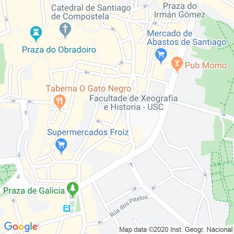Código postal de Caldeireria   (impares del 25 al Final)  (pares del 28 al Final) en Santiago de Compostela