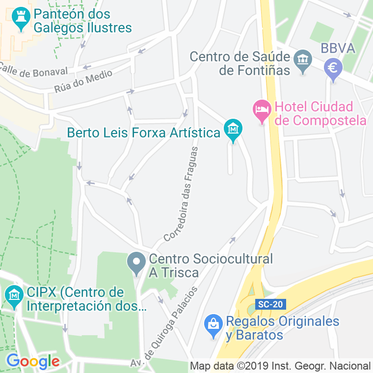 Código postal de Fraguas en Santiago de Compostela