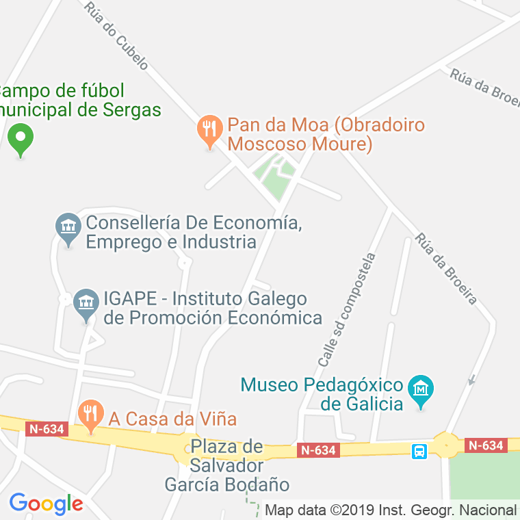 Código Postal calle Muiña, Da en Santiago de Compostela