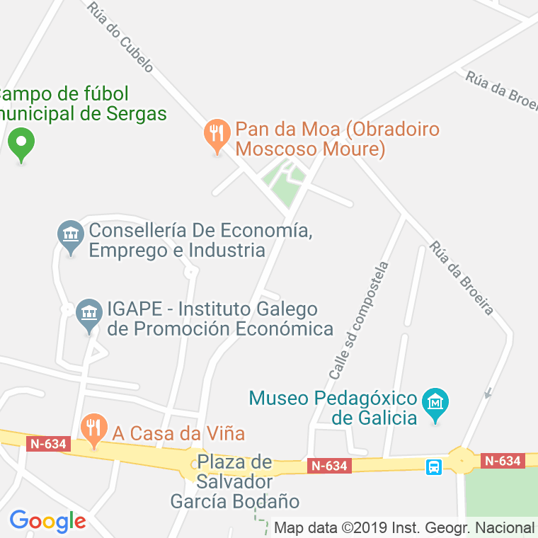 Código postal de Muiña, Da en Santiago de Compostela