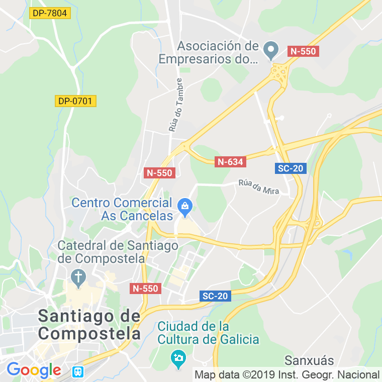 Código Postal calle Porta Da Mamoa en Santiago de Compostela