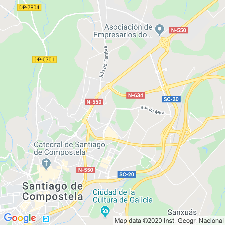 Código postal de San Pedro, de   (impares del 1 al Final)  (pares del 2 al Final) en Santiago de Compostela