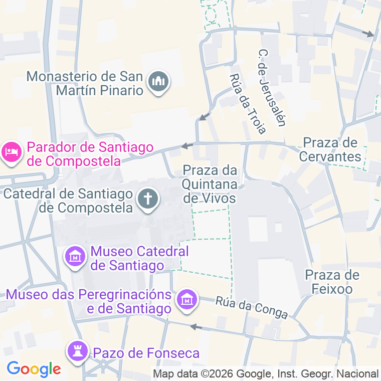 Código postal de Praza Quintana (da) en Santiago de Compostela