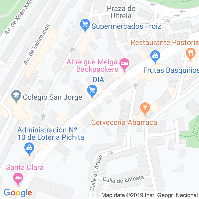 Código Postal calle Basquiños en Santiago de Compostela