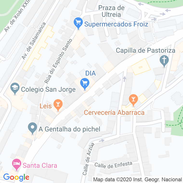 Código Postal calle Basquiños, Dos, corredoira en Santiago de Compostela