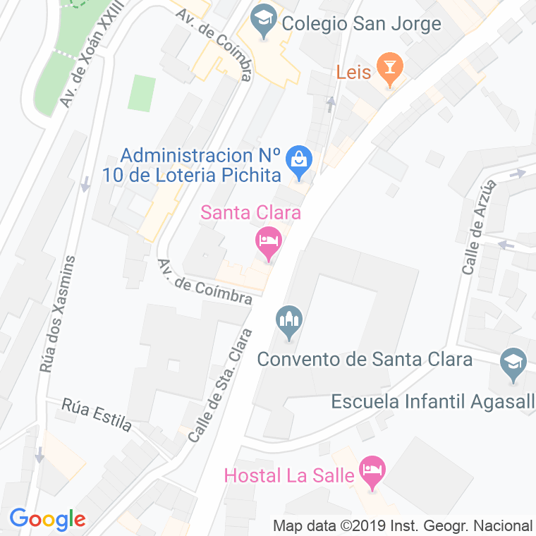 Código Postal calle Santa Clara en Santiago de Compostela