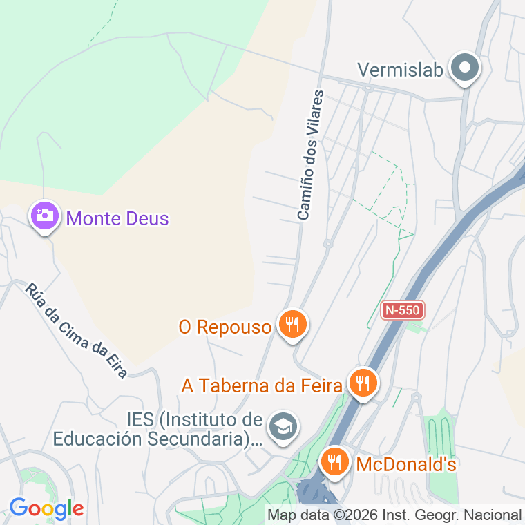 Código postal de Cmño Vilares (dos) en Santiago de Compostela