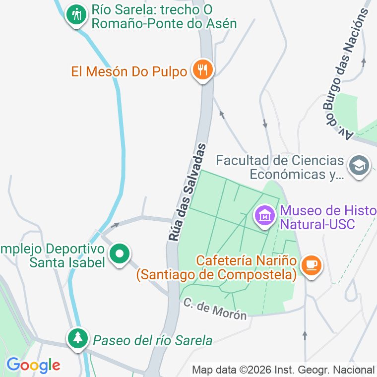 Código postal de Ruela Salvadas (das) en Santiago de Compostela