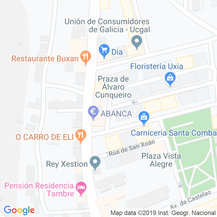 Código Postal calle Alvaro Cunqueiro, praza en Santiago de Compostela