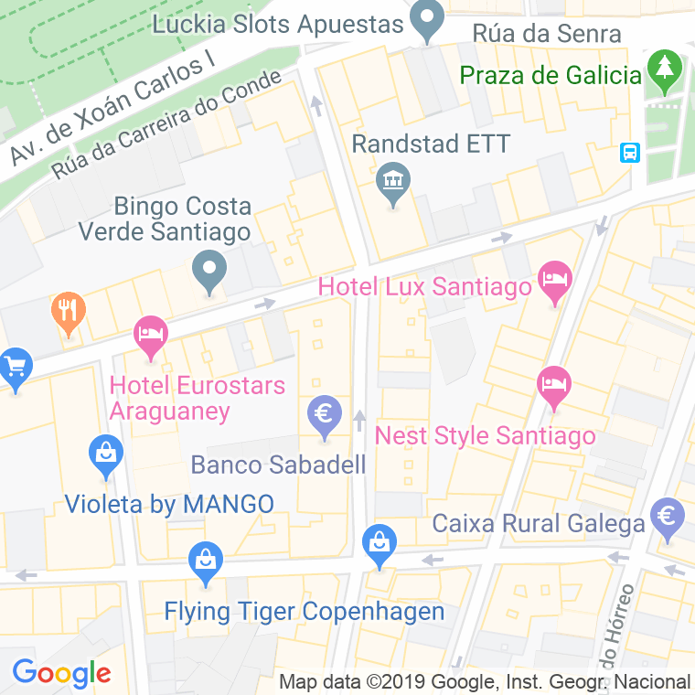 Código Postal calle Luar Do Carme en Santiago de Compostela