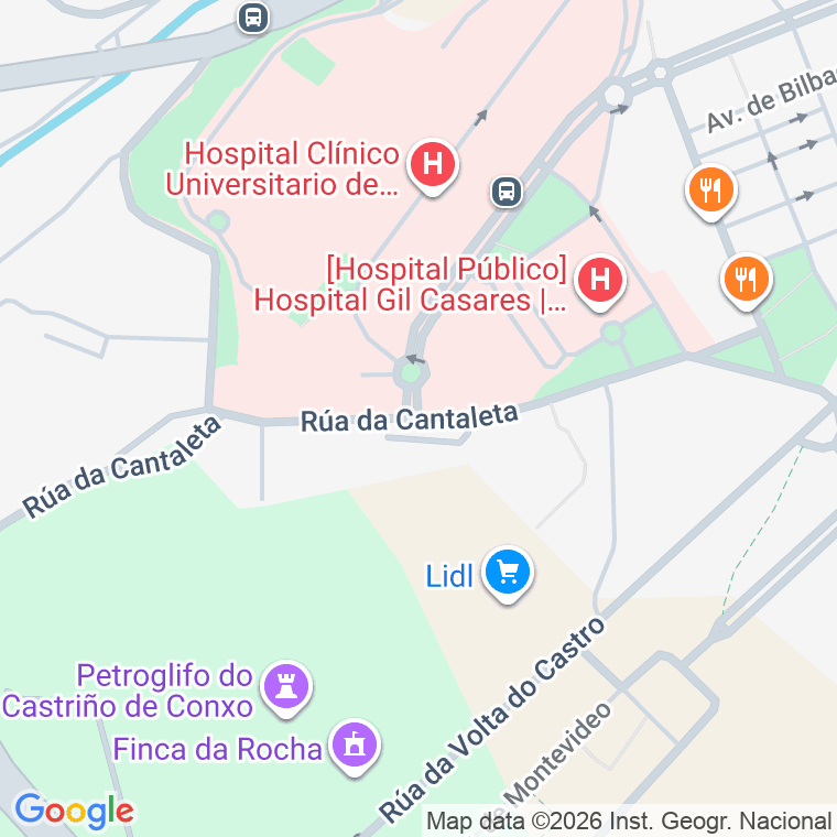Código postal de Cantaleta en Santiago de Compostela