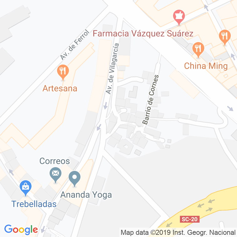 Código Postal calle Cornes en Santiago de Compostela