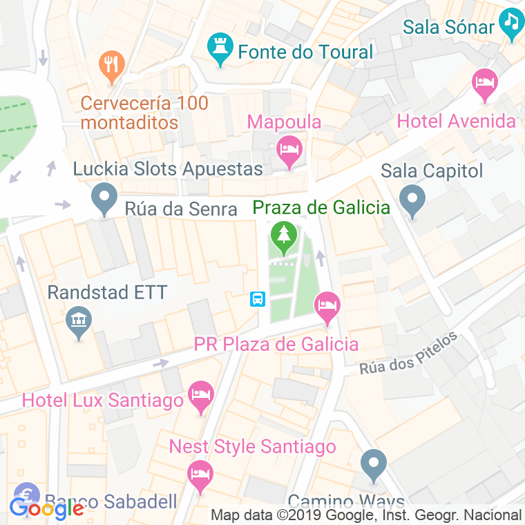 Código Postal calle Galicia, De, praza en Santiago de Compostela