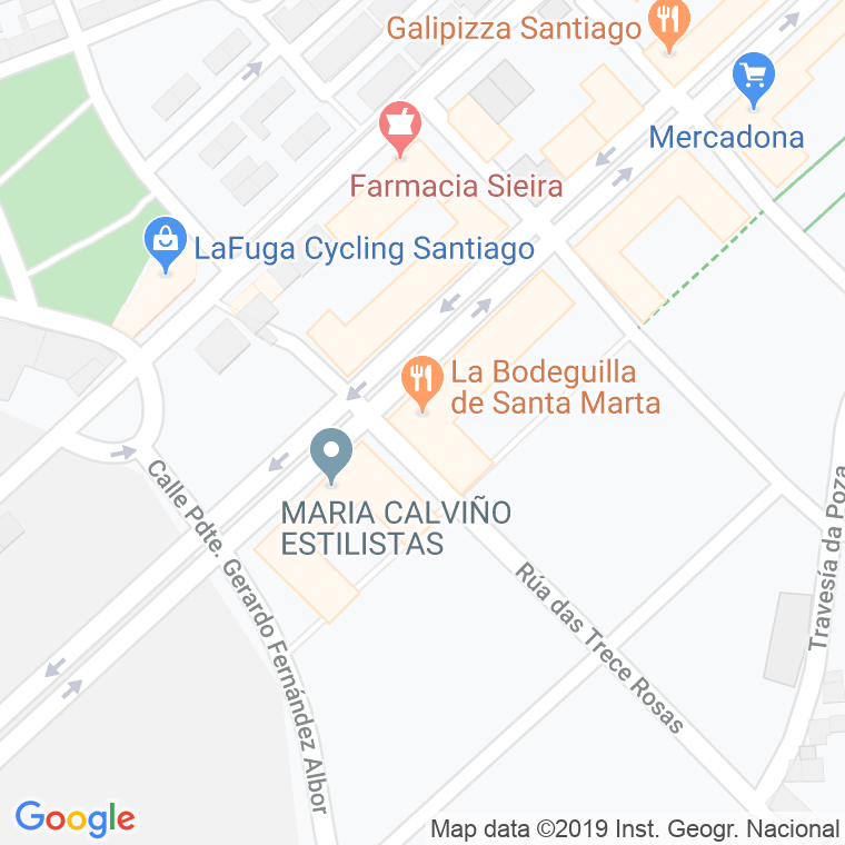 Código Postal calle Santa Marta, De en Santiago de Compostela