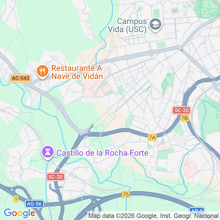 Código postal de Uxio Novoneira en Santiago de Compostela