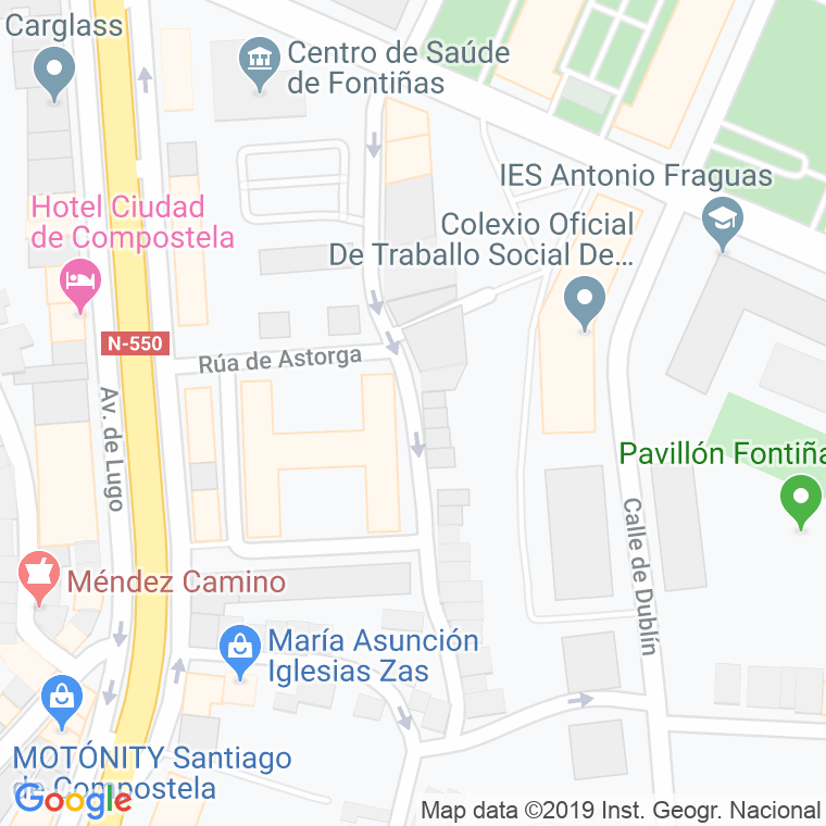 Código Postal calle Raxeira en Santiago de Compostela