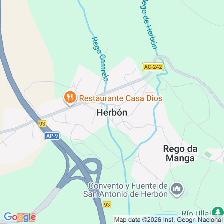 Código postal de Herbon (padron) en Coruña