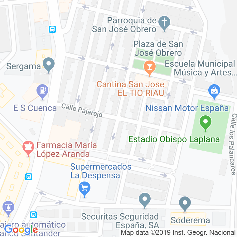 Código Postal calle Pajarejo, El en Cuenca
