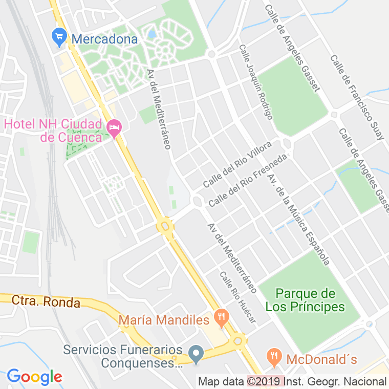Código Postal calle Mediterraneo, avenida en Cuenca