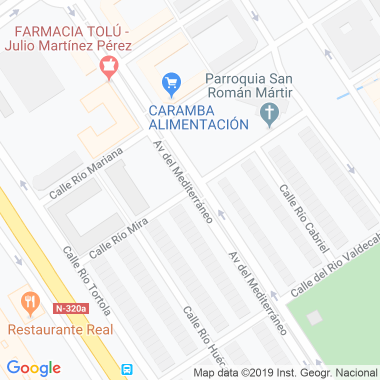 Código Postal calle Rio Mira en Cuenca