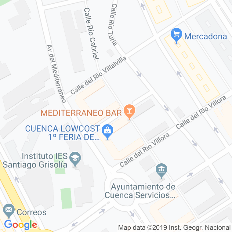 Código Postal calle Rio Zafrilla en Cuenca