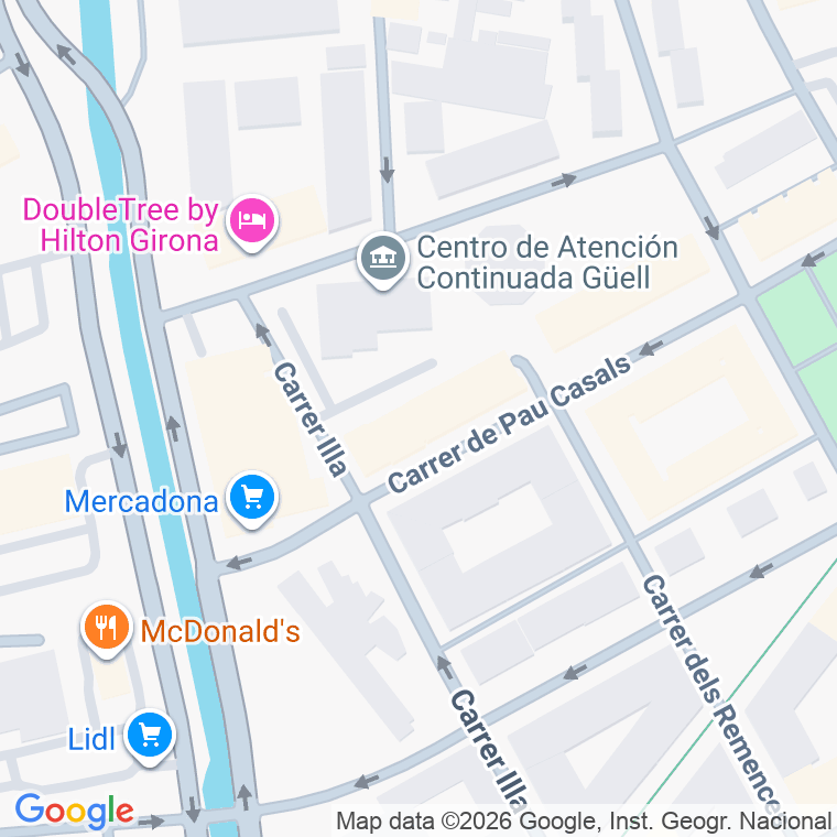 Código postal de Pau Casals en Girona