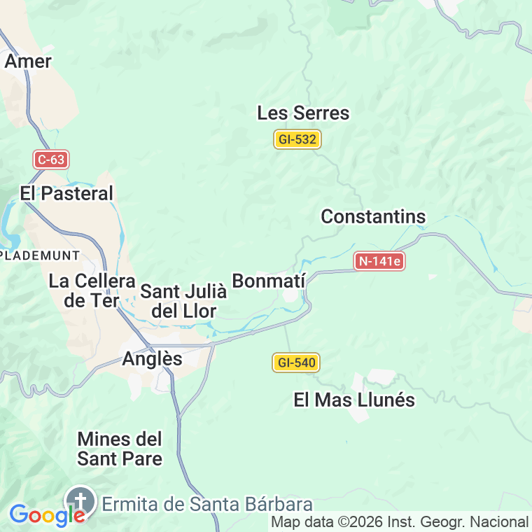 Código postal de Sant Julia del Llor I Bonmati en Girona