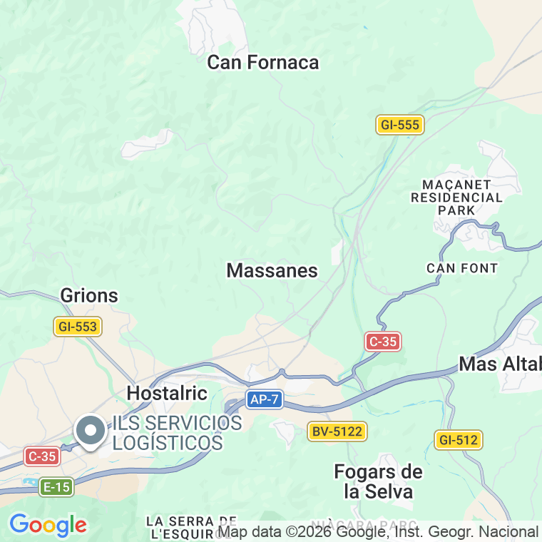 Código postal de Massanes en Girona