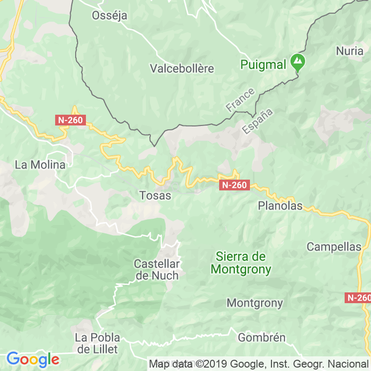 Código postal de Toses en Girona