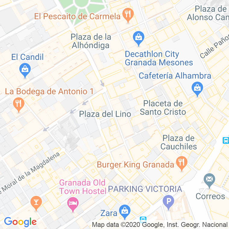 Código Postal calle Alhondiga, plaza en Granada