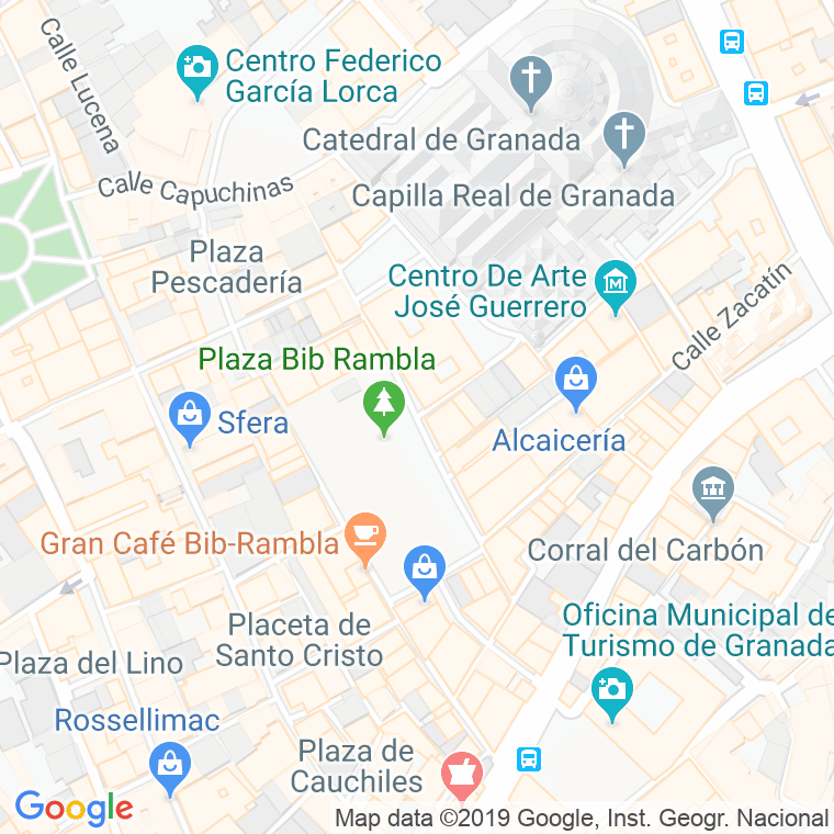 Código Postal calle Bib-rambla, plaza en Granada