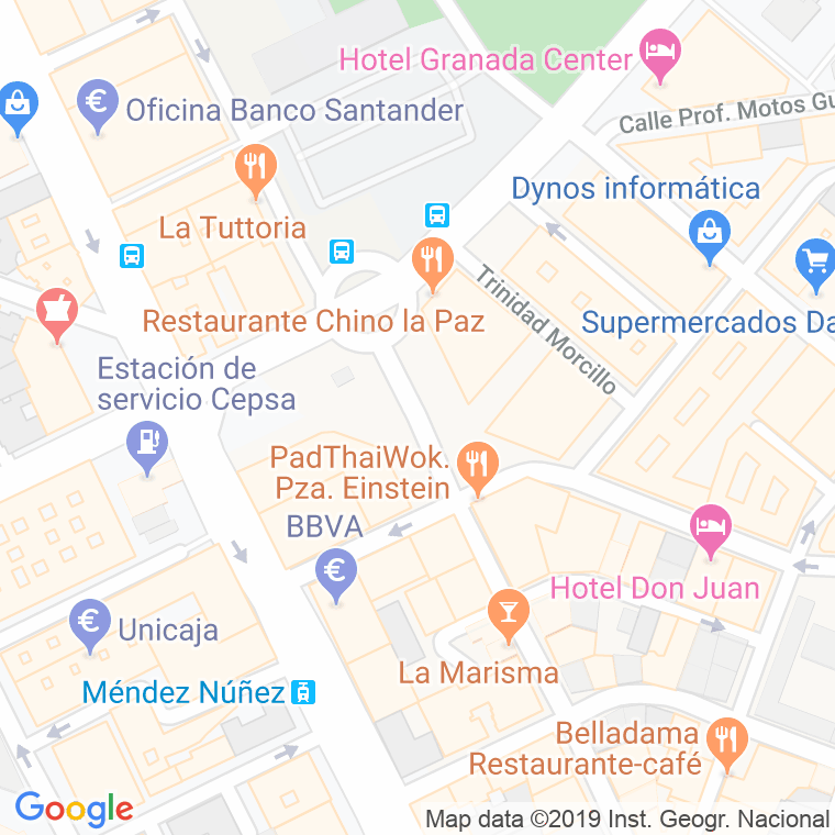 Código Postal calle Albert Einstein, plaza en Granada