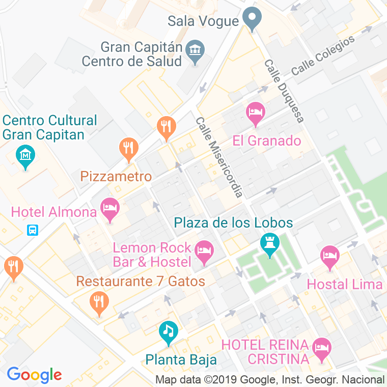 Código Postal calle Alonso Cano   (Impares Del 1 Al Final)  (Pares Del 2 Al Final) en Granada