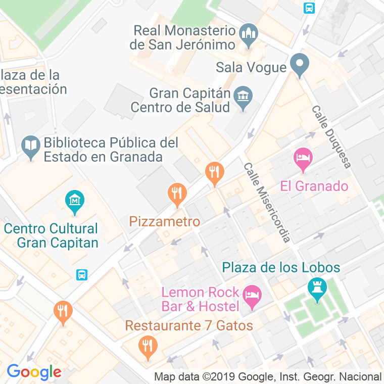 Código Postal calle Gran Capitan en Granada