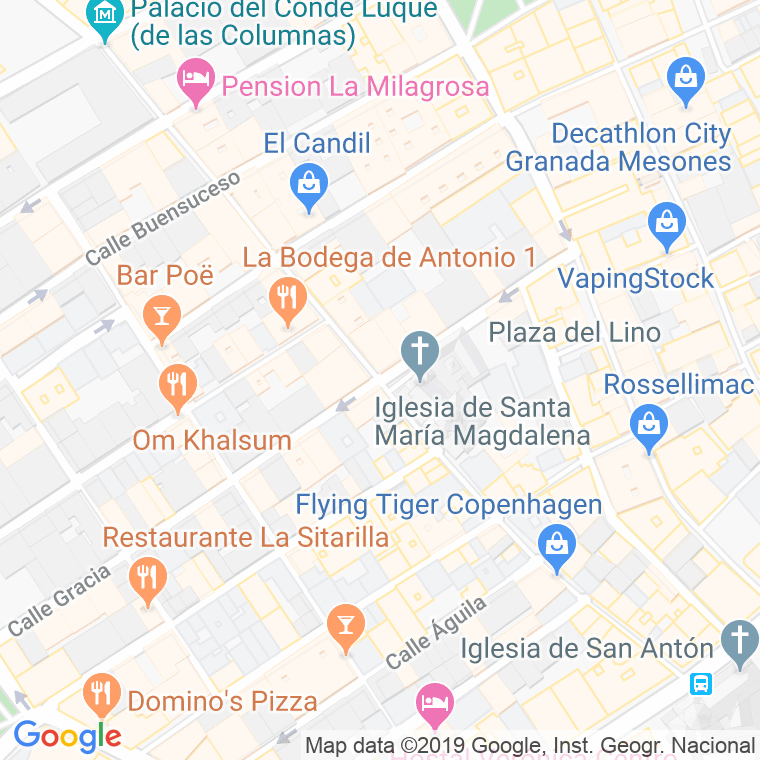 Código Postal calle Puentezuelas en Granada