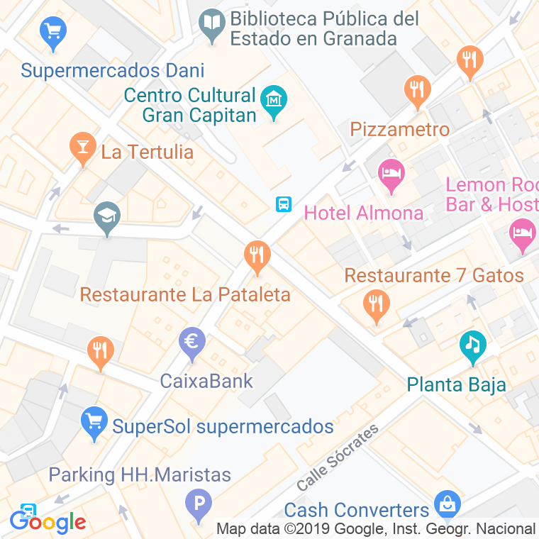 Código Postal calle Socrates   (Impares Del 1 Al 29)  (Pares Del 2 Al 16) en Granada
