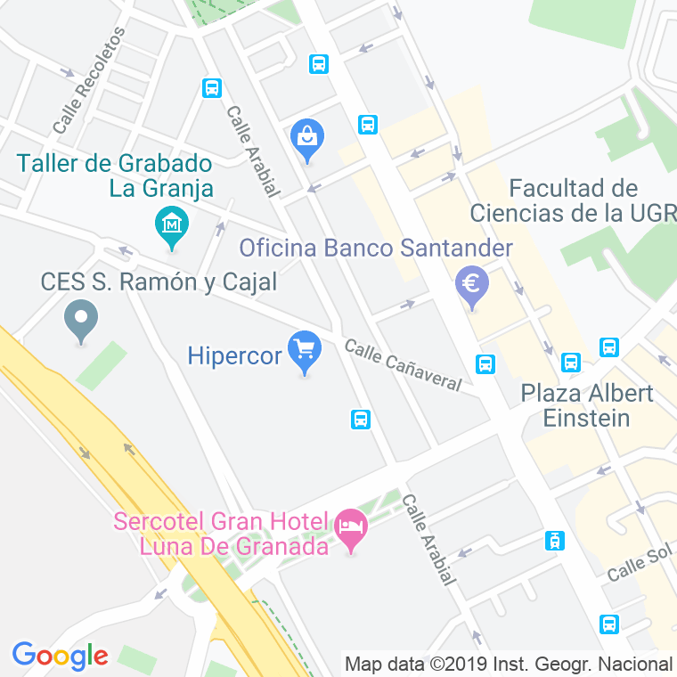 Código Postal calle Cañaveral   (Impares Del 7 Al Final)  (Pares Del 12 Al Final) en Granada