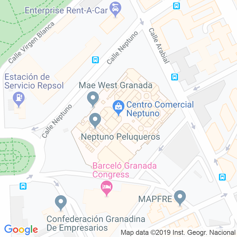 Código Postal calle Neptuno en Granada