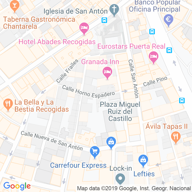 Código Postal calle Horno Espadero en Granada