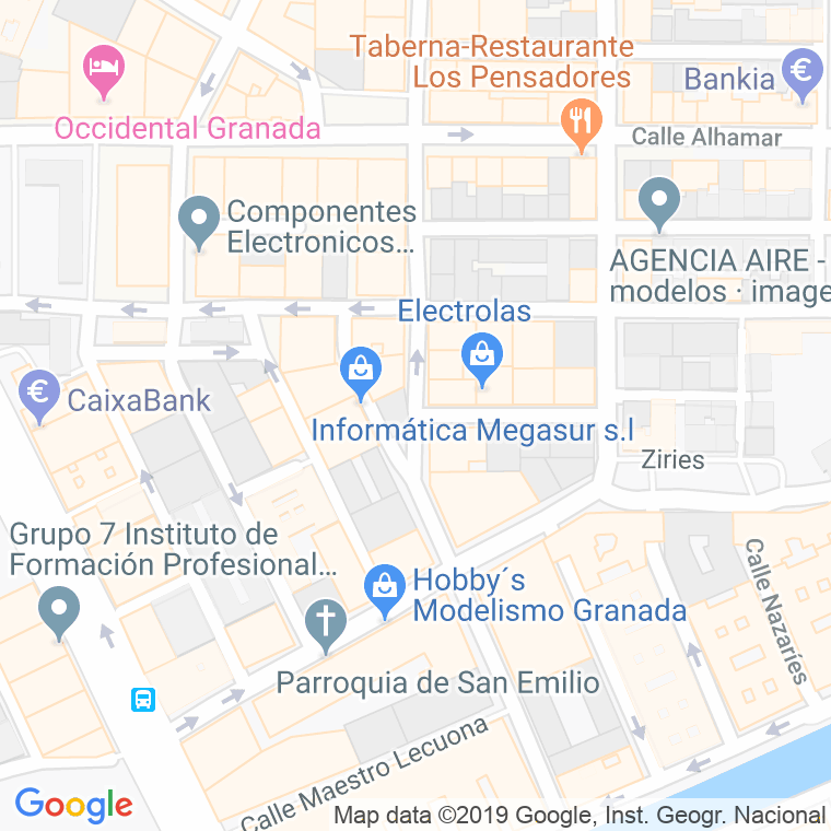 Código Postal calle Santa Aurelia en Granada