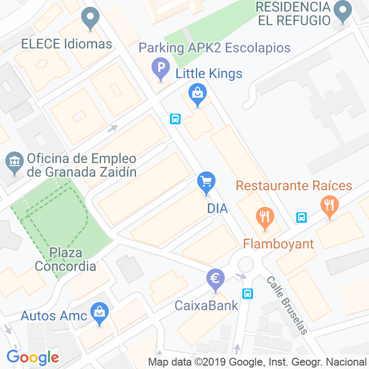 Código Postal calle Poeta Zorrilla en Granada