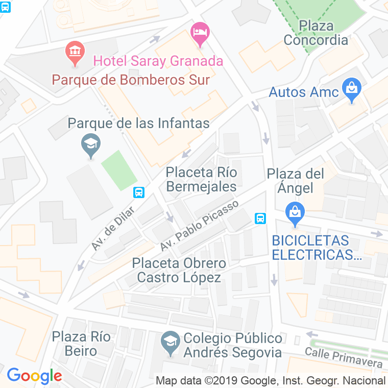 Código Postal calle Rio Bermejales, plaza en Granada