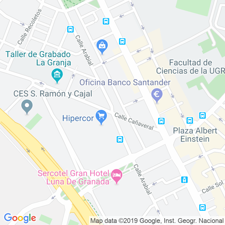 Código Postal calle Cañaveral, plaza (Impares Del 1 Al Final)  (Pares Del 2 Al Final) en Granada